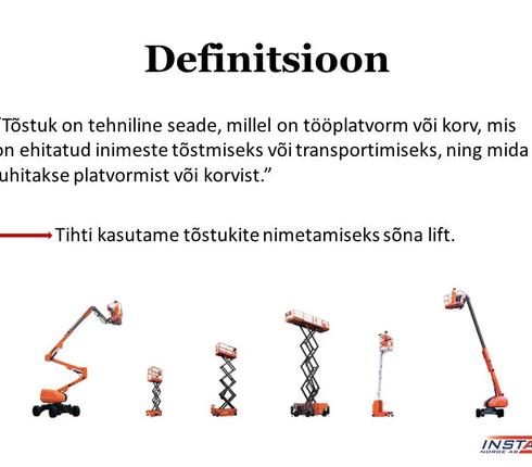 Tõstukite ohutu kasutamise koolitus 2