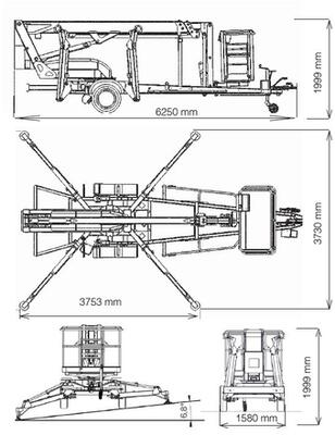 Europelift TM15TJ trailer mounted lift